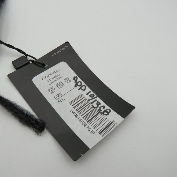 Murano Scarf Mens Womens Charcoal Gray 100% Alpaca Wool Fringed Peru Soft Warm - Picture 4 of 7